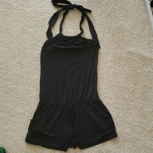 Express black halter romper